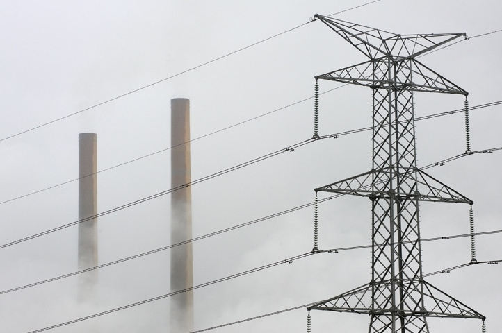 Power and mystery Fog engulfing coal fired power station