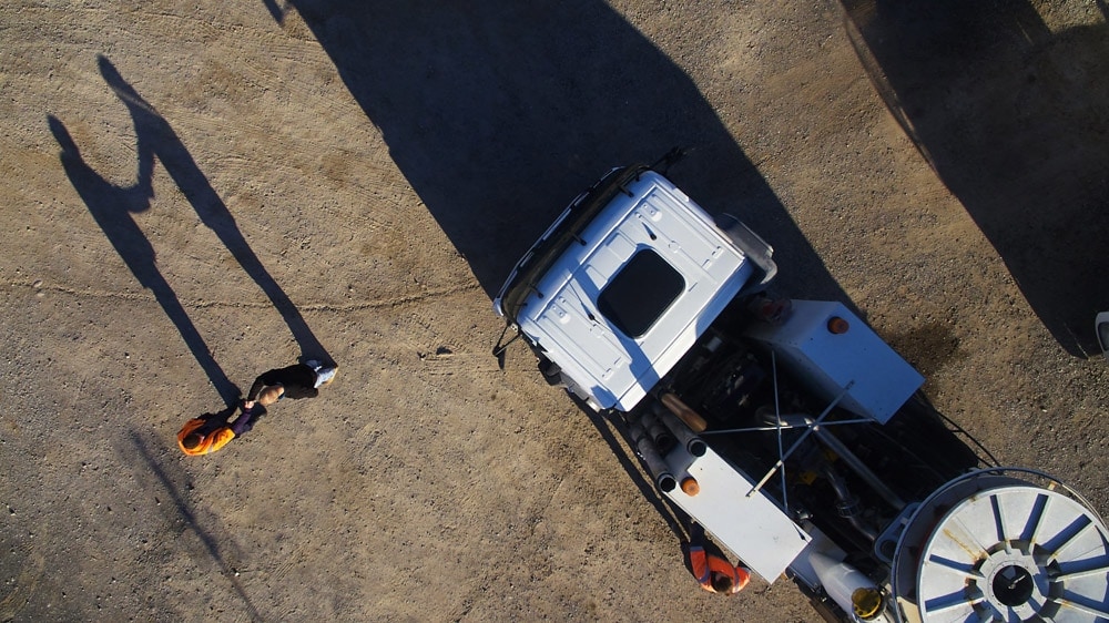 Drone images of worksite